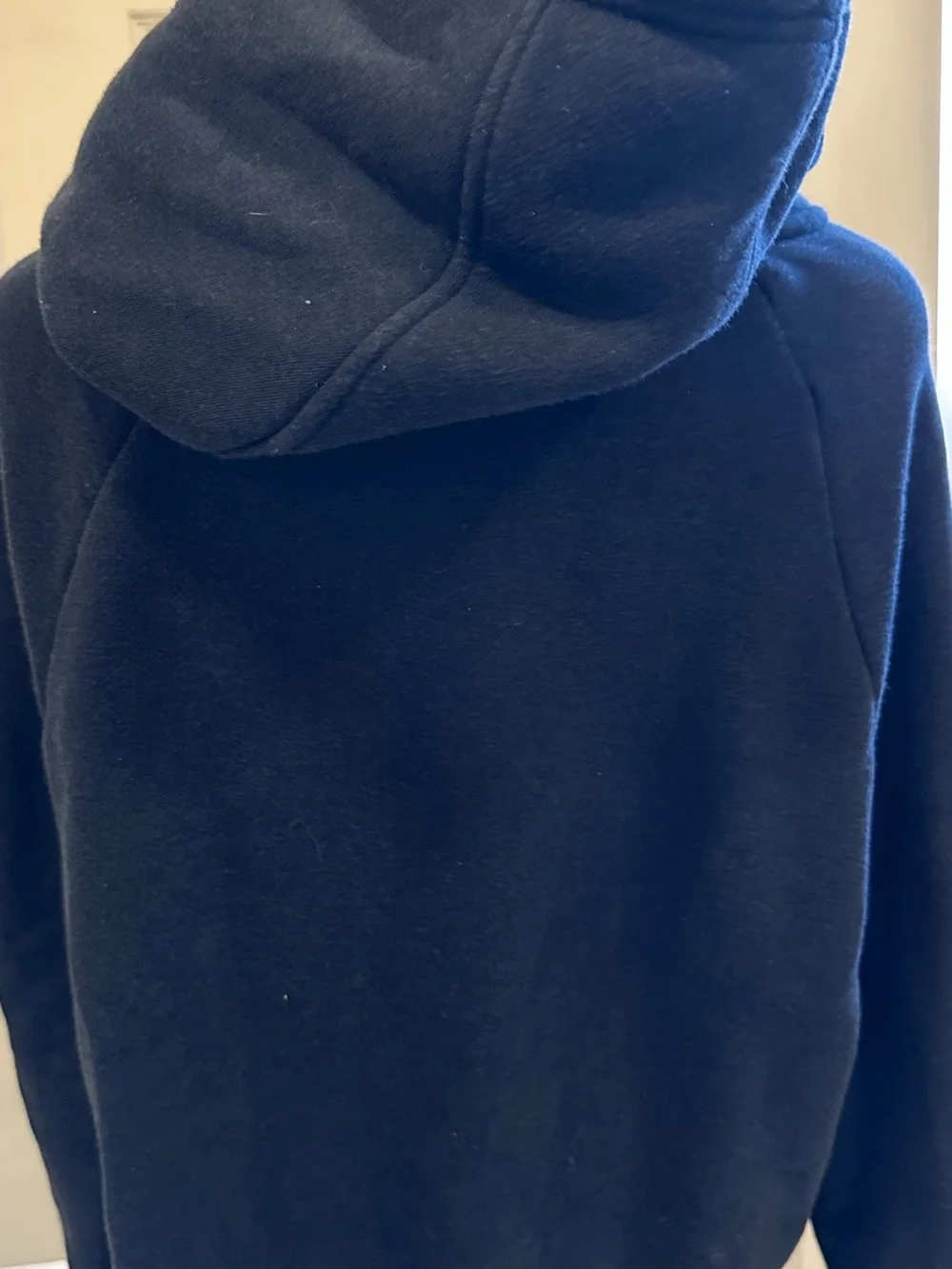 Nike Women's Black Cowl Neck Sweatshirt with Silver Dot Logo